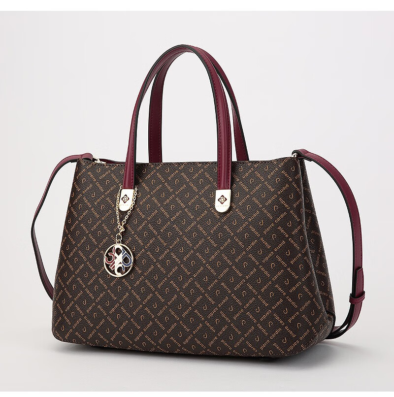 皮尔卡丹女士包包单肩包手提包女印花斜挎包大容量时尚女包送女友七夕