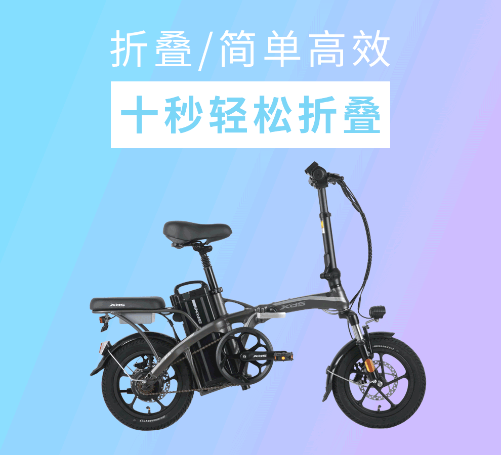 喜德盛(xds)折叠电动自行车锂电成人男女超轻便携迷你助力代驾代步