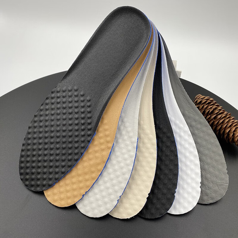 男女超纤皮鞋垫吸汗透气防臭减震大力绵运动休闲烫底成型鞋垫银色39