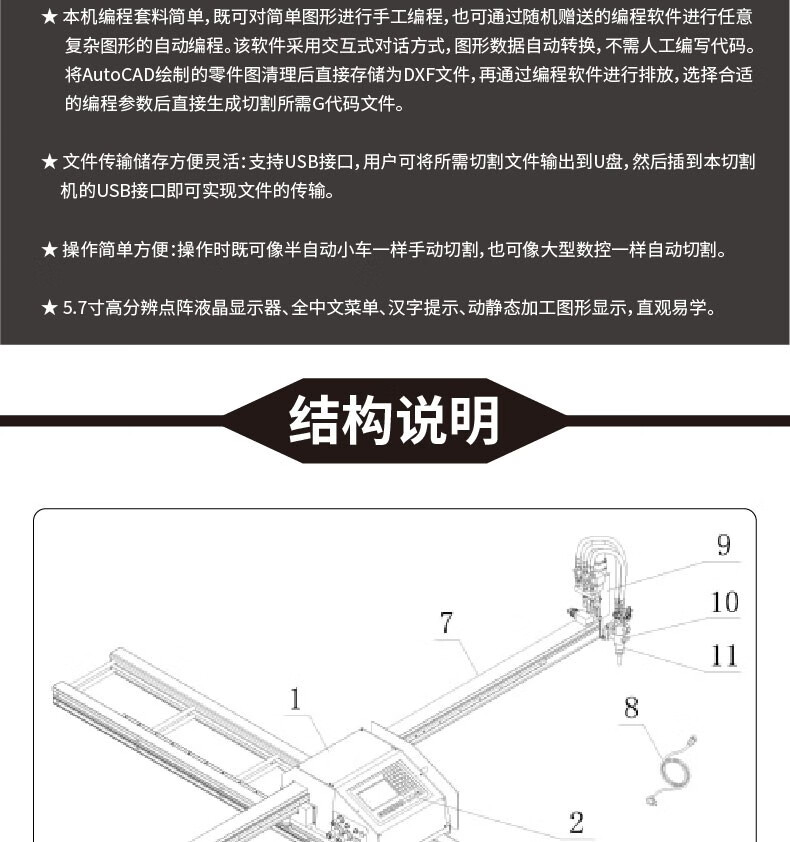 lehundi上海华威便携式数控火焰等离子切割机两用小型全自动小蜜蜂