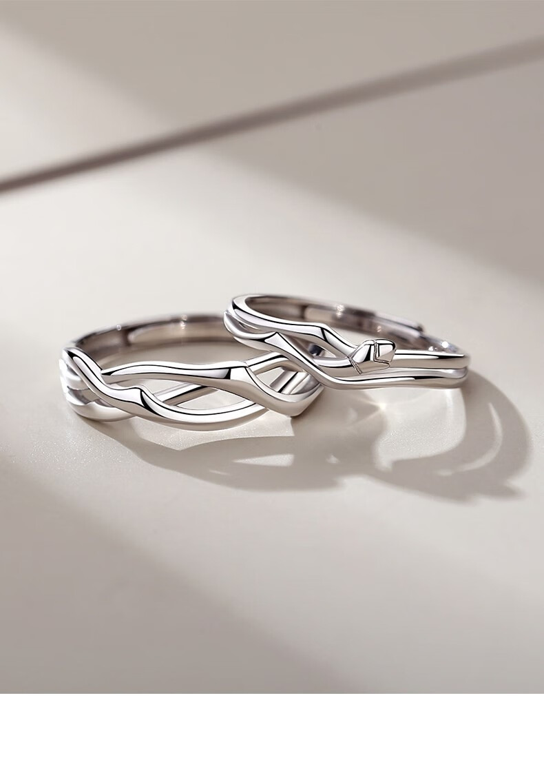 amg 荆棘花情侣戒指女925银韩版森系简约ins对戒创意设计指环情人节