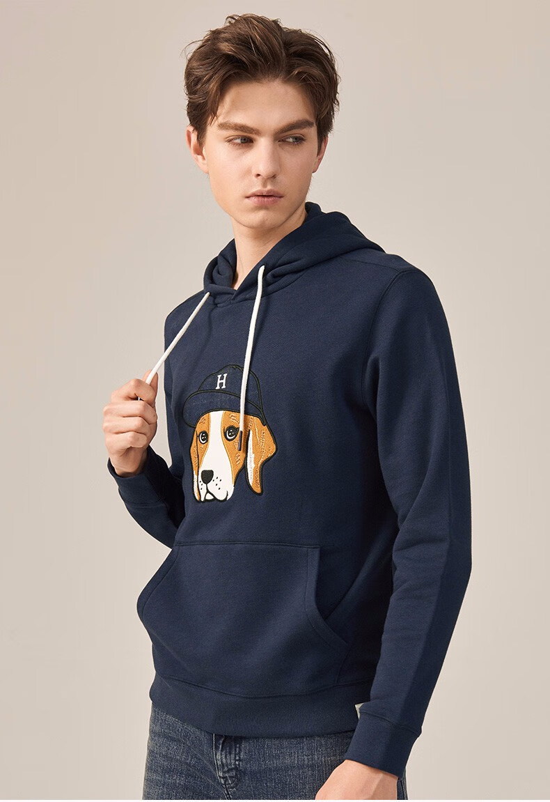 【phiz系列】哈吉斯hazzys 冬季卫衣男时尚phiz大狗休闲卫衣abtze09di