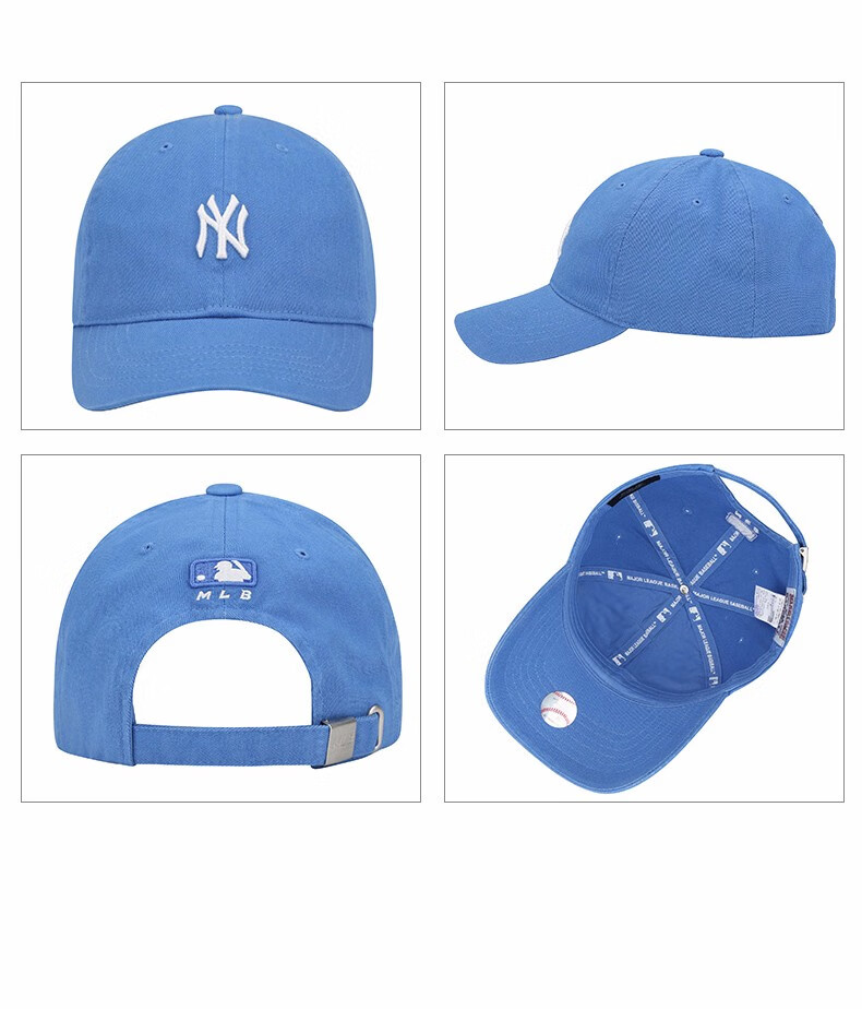 mlb韩国直邮ny洋基队经典小白标男女情侣软顶棒球帽鸭舌帽10e酒红色p
