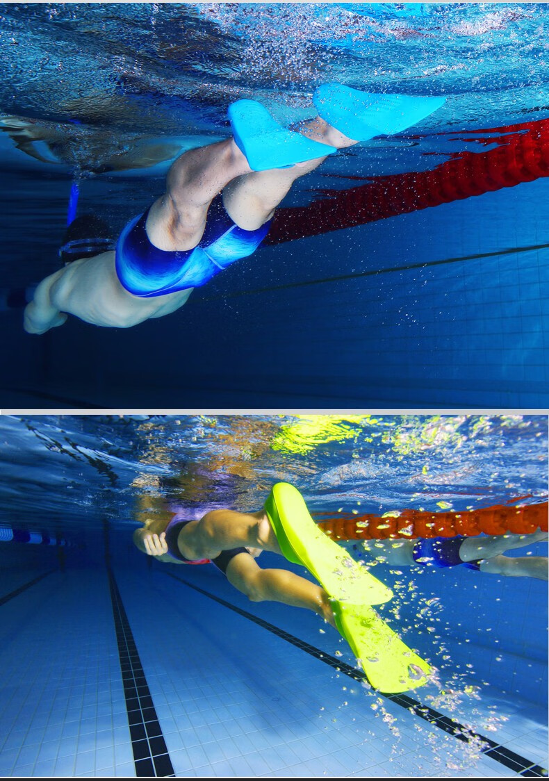 zoke洲克游泳脚蹼儿童成人自由泳训练运动专用游泳装备绿色