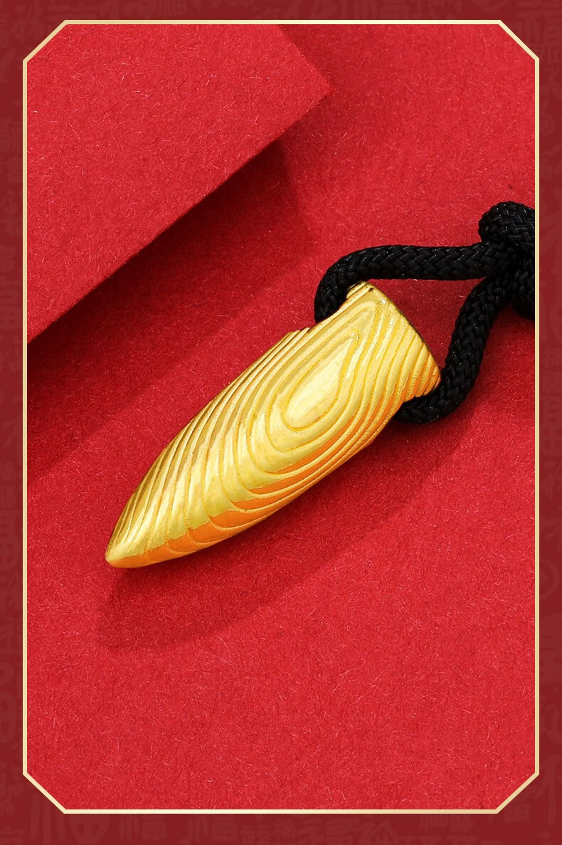 黄金吊坠男足金 3d硬足金999子弹头项链挂坠 按克吊坠男款 2.