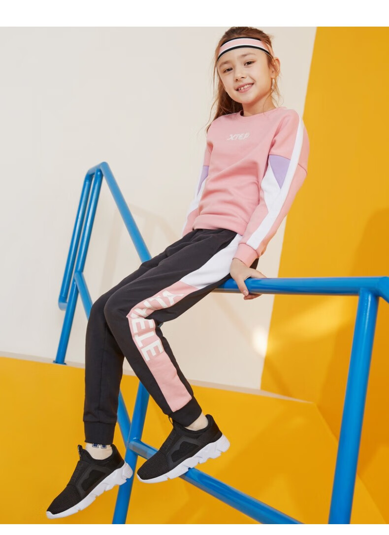 特步儿童女鞋运动鞋子女童潮学生休闲鞋浅绿33