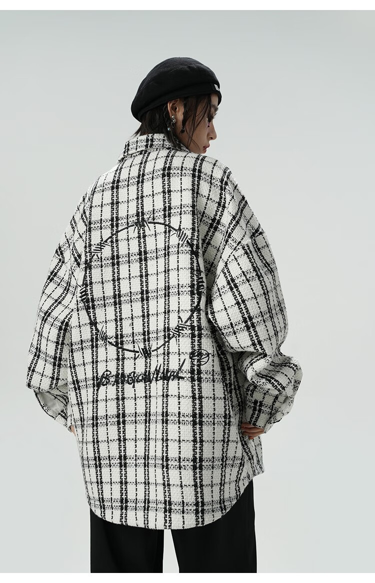 bjhg不计后果秋季荆棘刺绣夹克男潮oversize上衣设计感外套 黑色 l