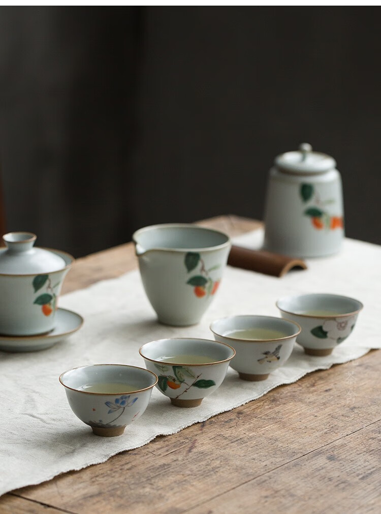 茶杯景德镇仿古汝窑功夫茶杯陶瓷主人杯单个茶盏茶碗品茗杯大号小号蛋