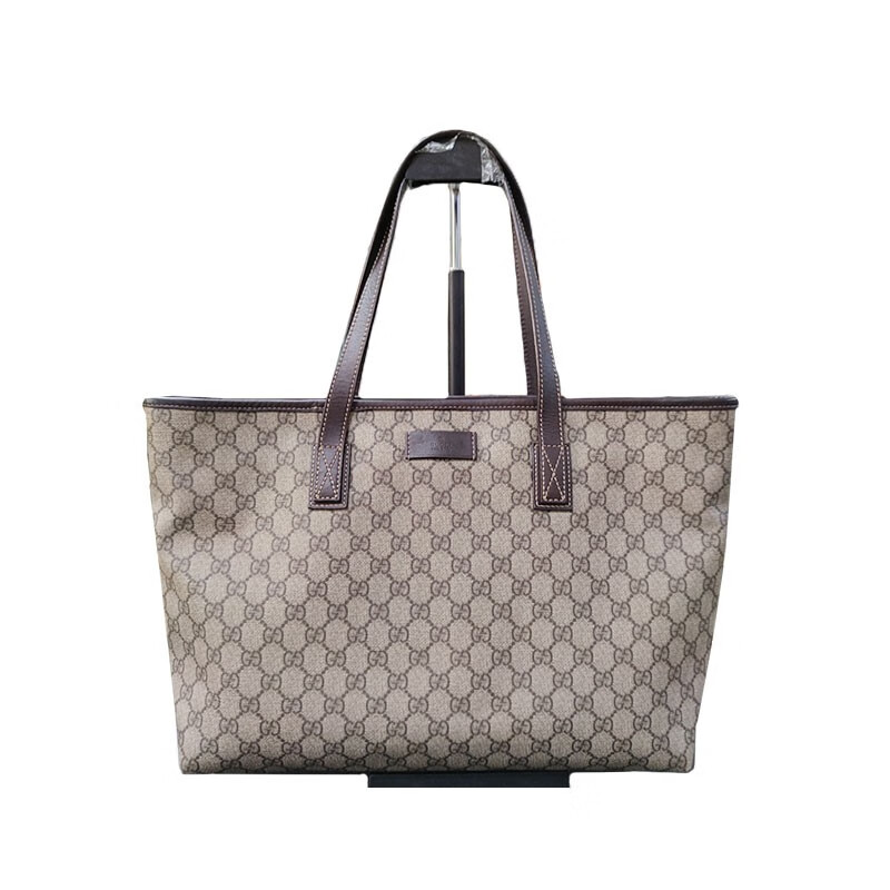 【二手9成新】gucci/古驰中号棕色老花手提托特包时尚单肩购物妈咪包