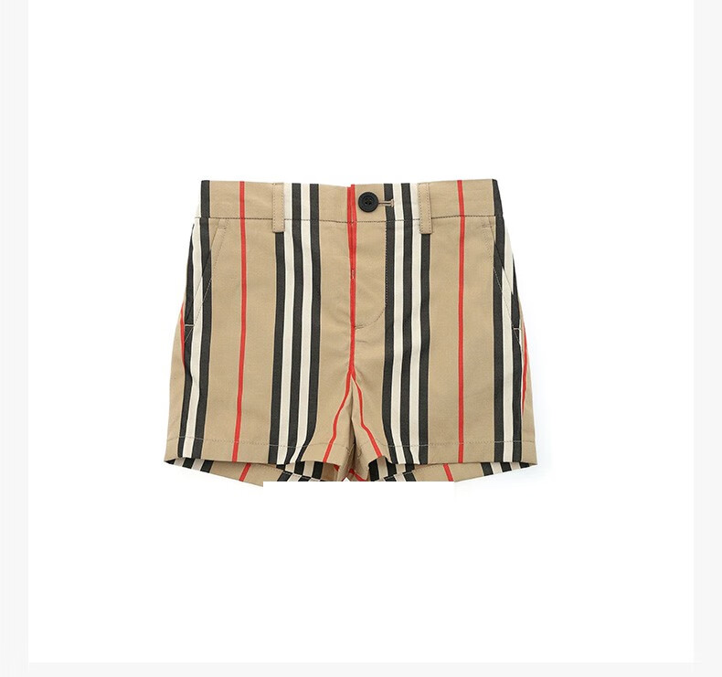 【意大利直发】burberry 巴宝莉 男童经典条纹短裤 卡其色 12m【图片
