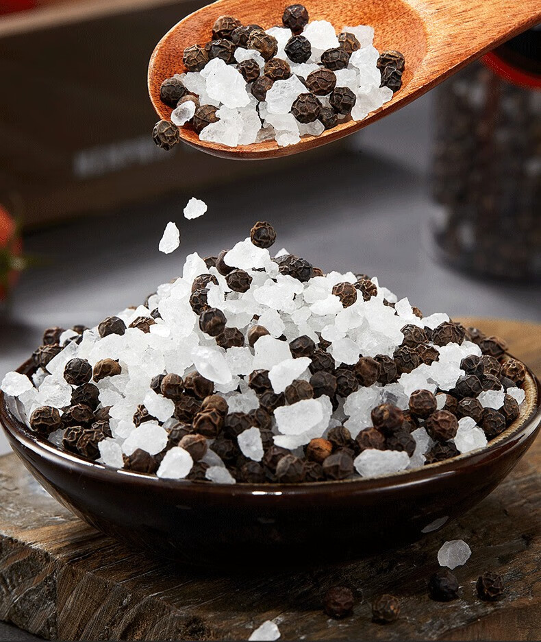 海盐黑胡椒粒意面牛排沙拉混合调料低脂家用西餐胡椒碎研磨器瓶装 七