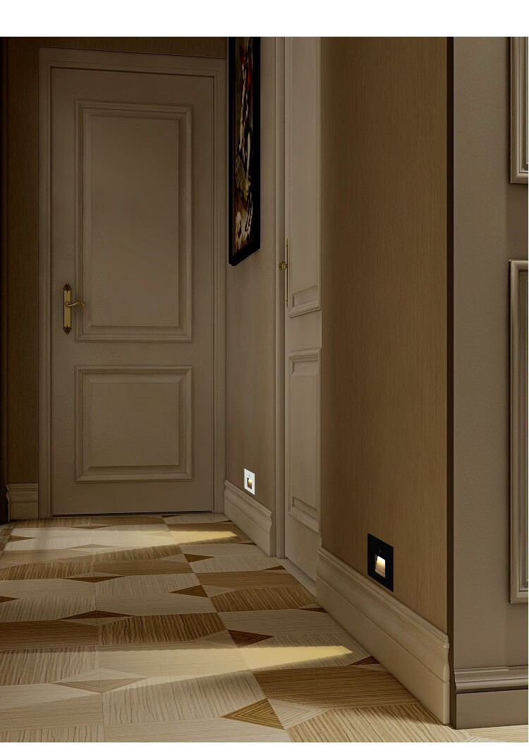 锐澳led地脚灯智能感应红外感应嵌入式人体感应楼道墙壁走廊led超薄