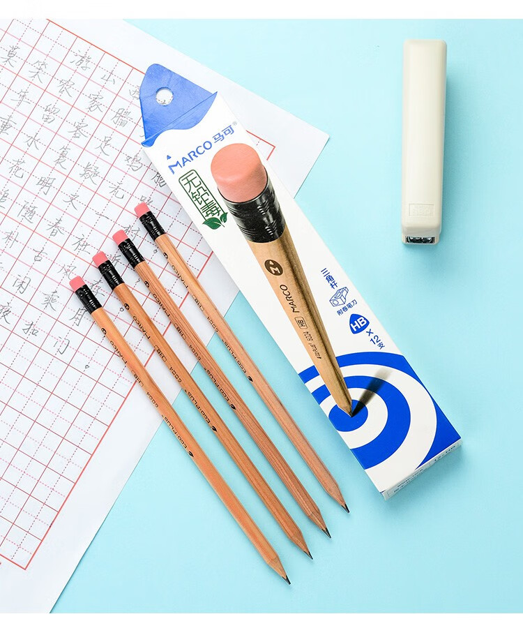 fgacct马可书写办公原木2hhb2b学生考试素描用美术三角铅笔60036004hb