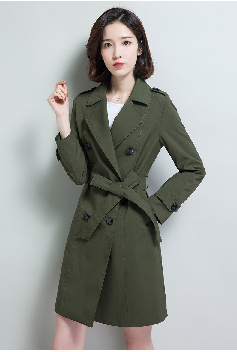 品牌风衣女2020新款中长款外套女小个子秋季气质流行大衣春秋女装f