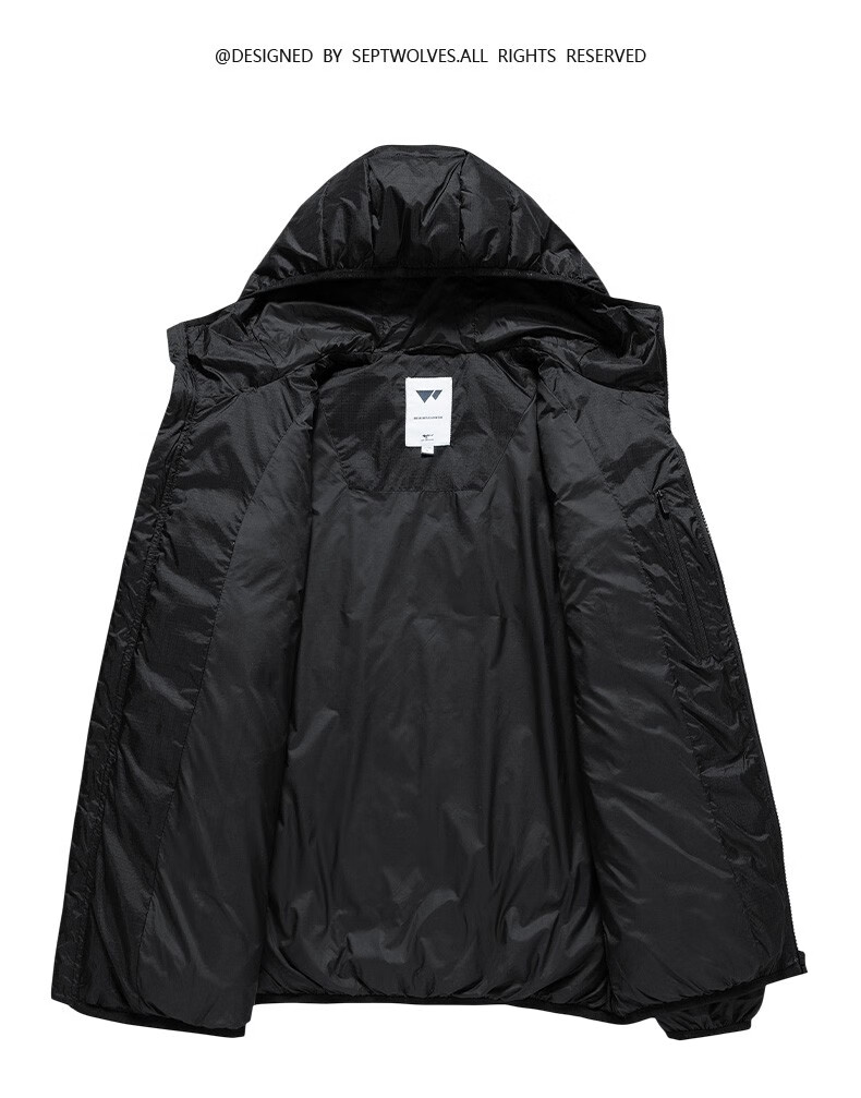 男士 立领 深蓝 外套防钻绒防风衣男装 102 100a 七匹狼羽绒服男轻薄