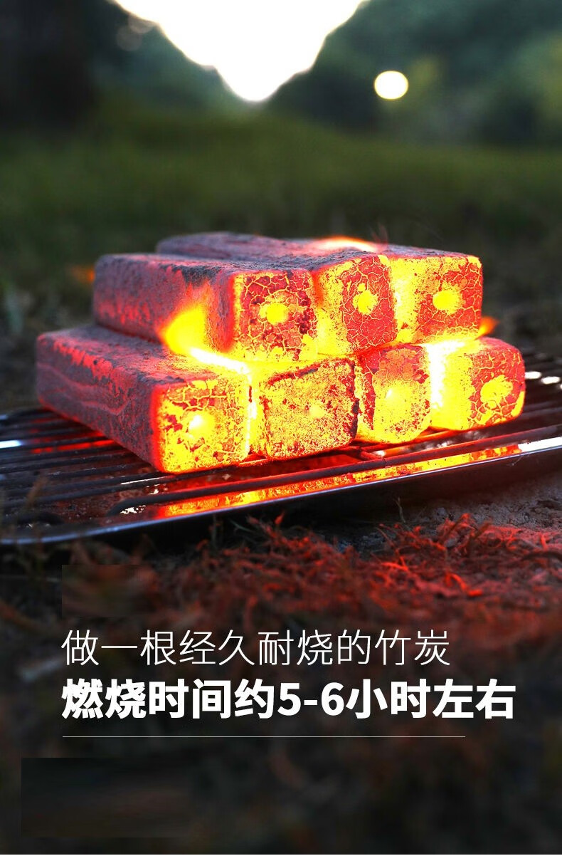 烧烤木炭家用无烟碳烤火专用整箱果木炭机制烧烤碳竹炭块20斤装6块