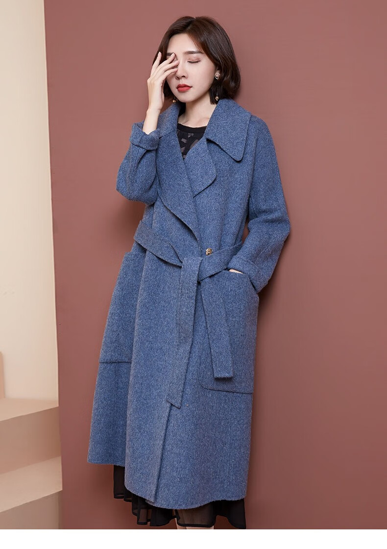 歌珀莱品牌女装2020新款双面羊绒大衣女中长款阿尔巴卡毛呢反季加厚