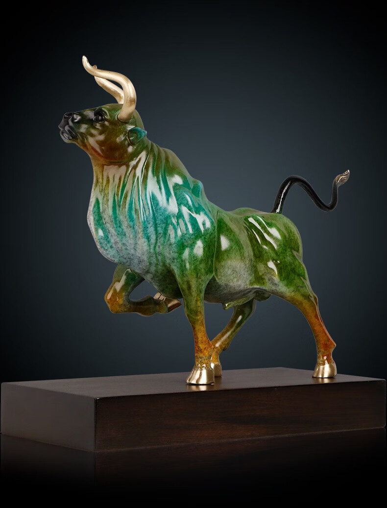 明班牛摆件纯铜牛吉祥物牛气冲天生肖牛转乾坤公司新年会礼品工艺品