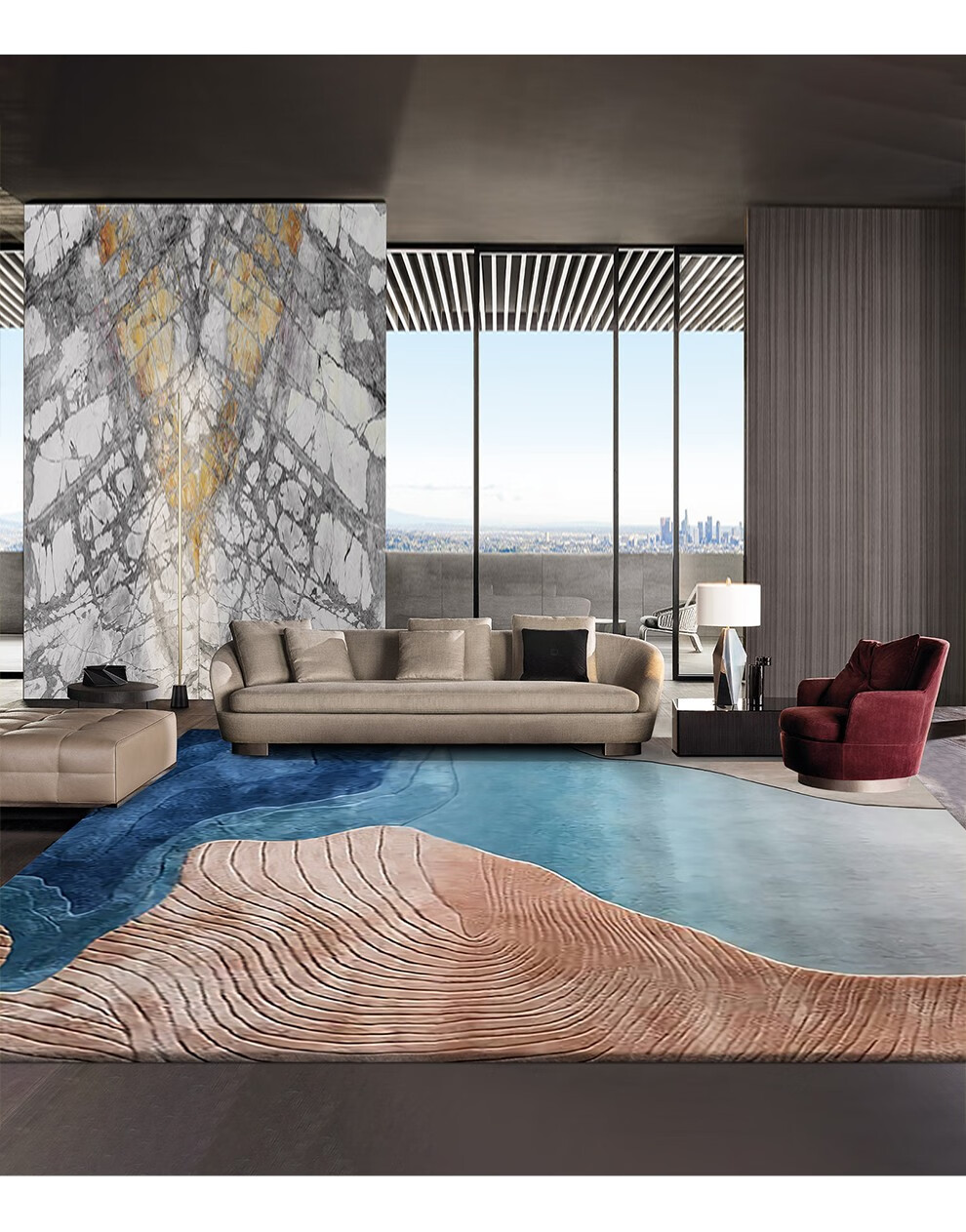 麦克罗伊2022新款ins风新西兰进口羊毛现代简约方形意式轻奢手工定制