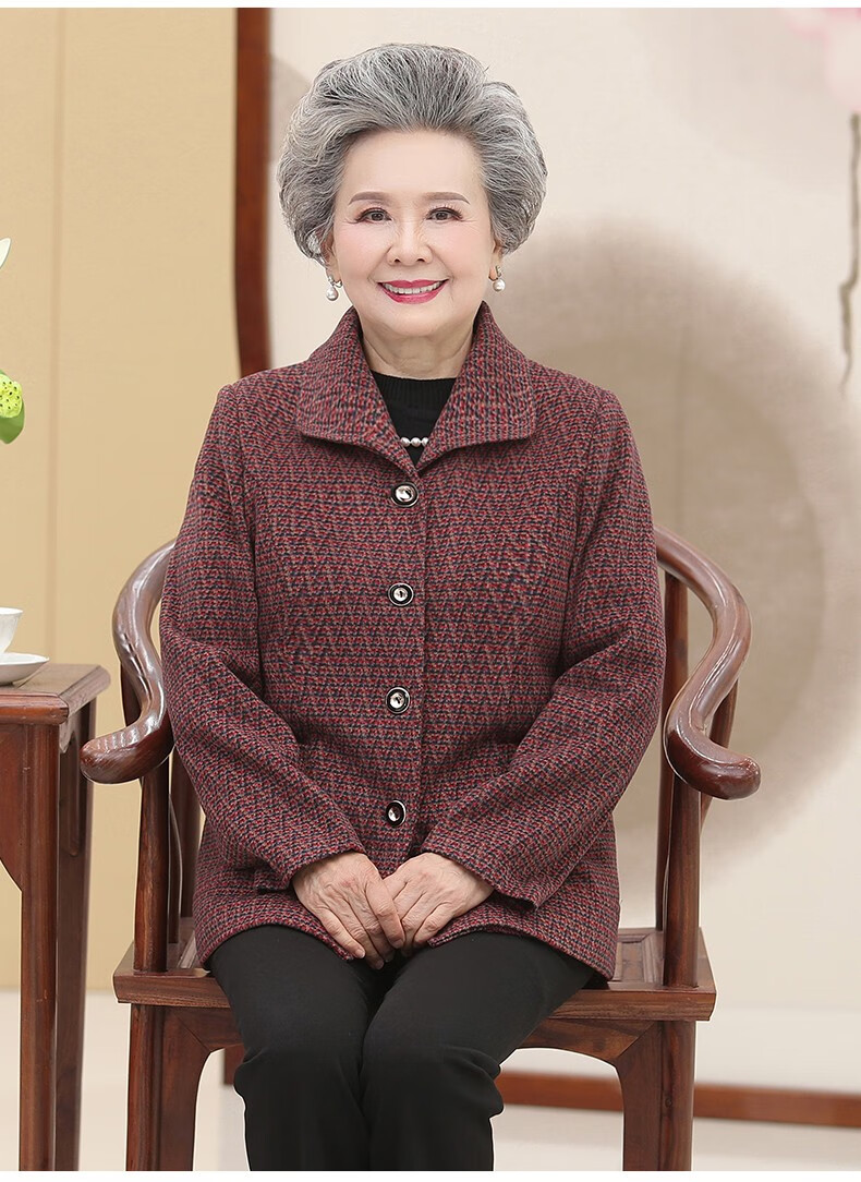 奶奶装秋装外套中老年人女装春秋上衣服女60岁70妈妈短款老太太婆婆80
