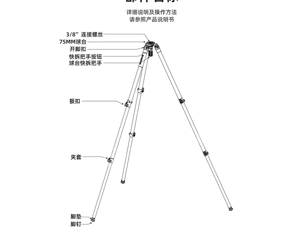 印迹ifootage三脚架羚羊tc9无中置碳纤维便携专业摄影摄像k7云台三