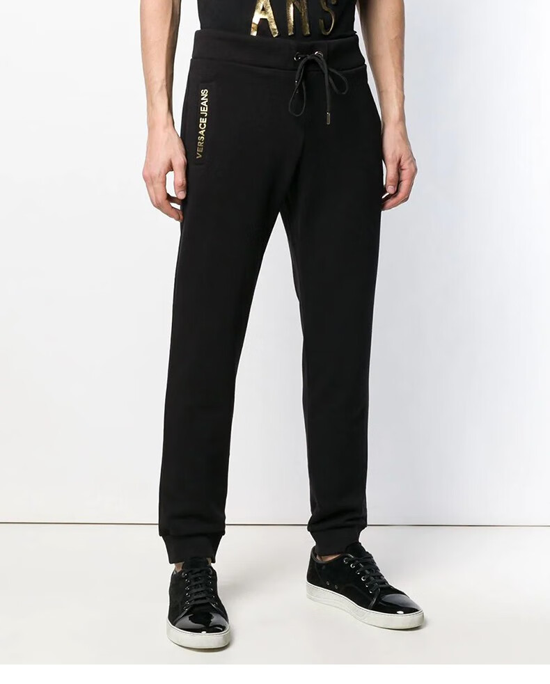 versace范思哲奢侈品男装男裤新款vj纯棉户外松紧裤男士运动休闲卫裤