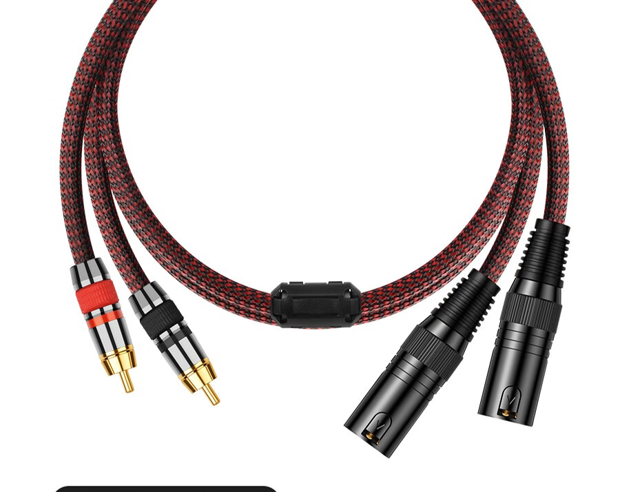 琴冠qincrown发烧级rca莲花转卡农公母xlr音频线卡侬转莲花头平衡线