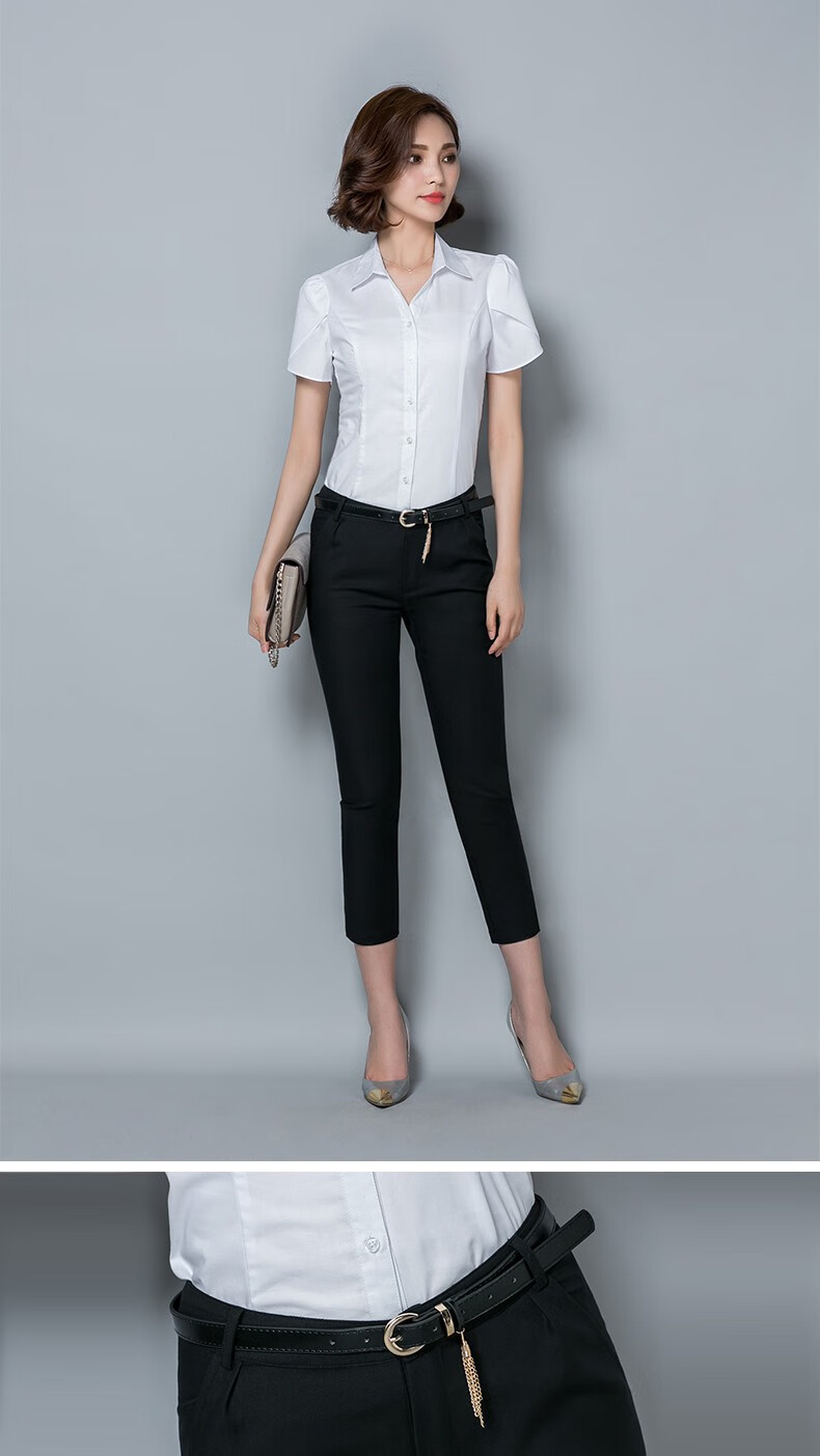 紫魅俏西裤女八分小脚铅笔裤职业ol修身显瘦高腰黑色正装裤黑色八分裤