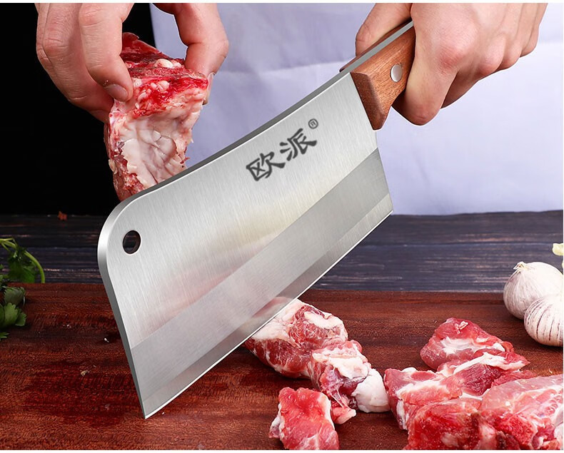 单刀切片刀肉刀斩骨刀排骨刀耐用厨房刀具锻打屠夫刀剁肉菜刀木柄骨刀