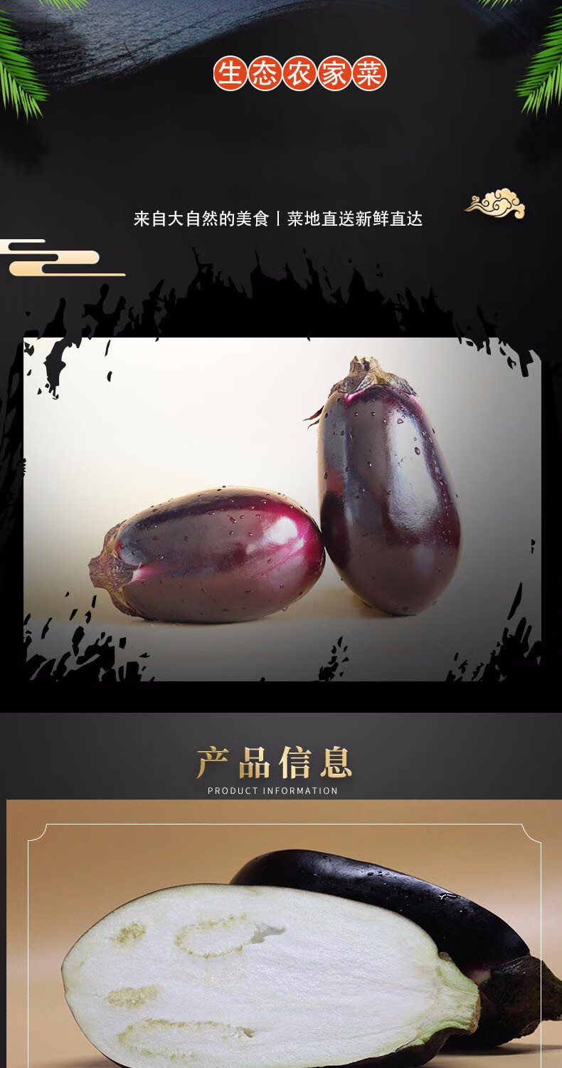 农家紫色圆茄子4斤 本地自种土短茄子现摘发新鲜蔬菜 2000g