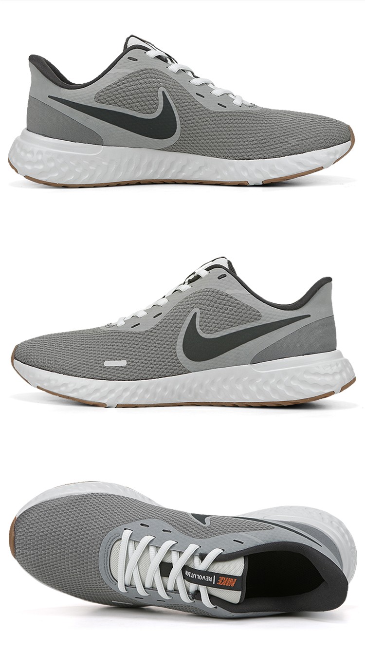 耐克nikerevolution5男鞋低帮透气轻便缓震运动休闲跑步鞋bq3204黑色