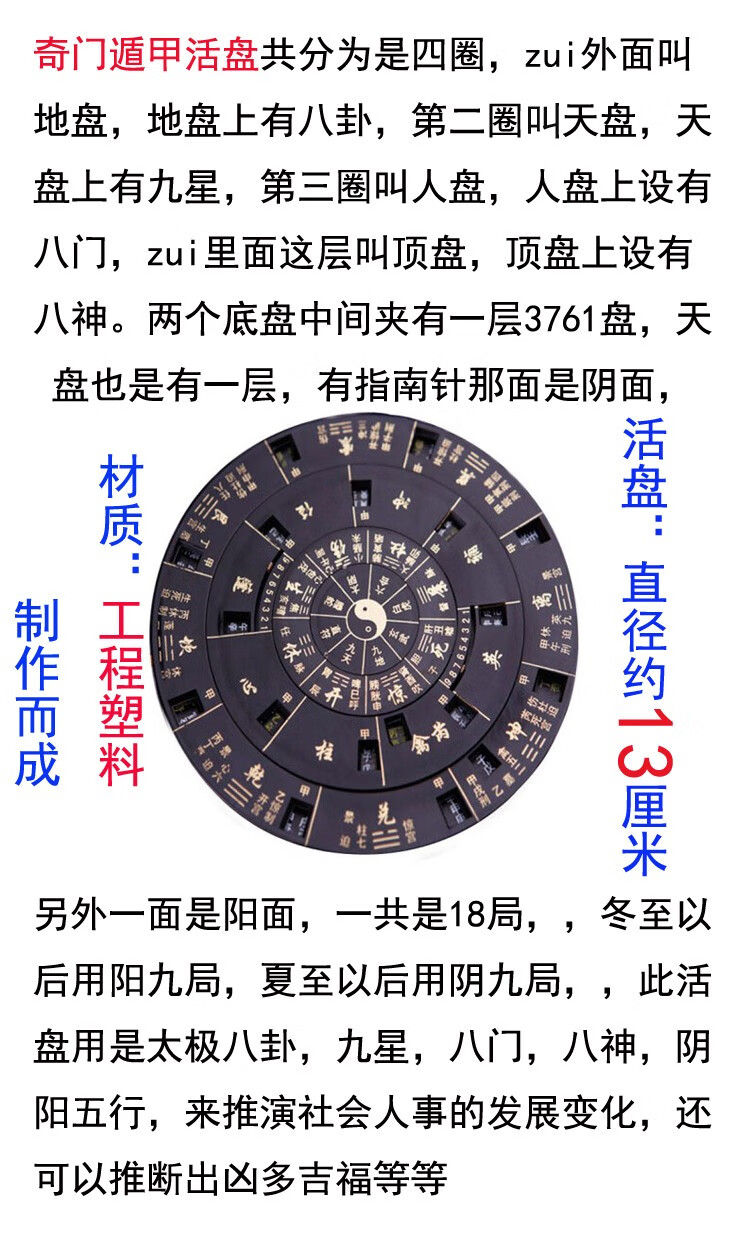 妙如意奇门遁甲易经活解多用转盘综合盘实用组合多用法用品