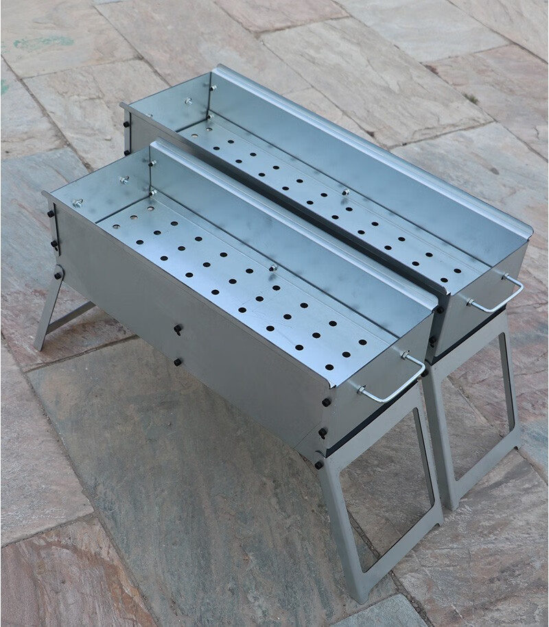 木炭烧烤用具加厚折叠烤肉炉碳烤炉摆摊钢板2mm厚60cm烧烤炉炉腿赠品