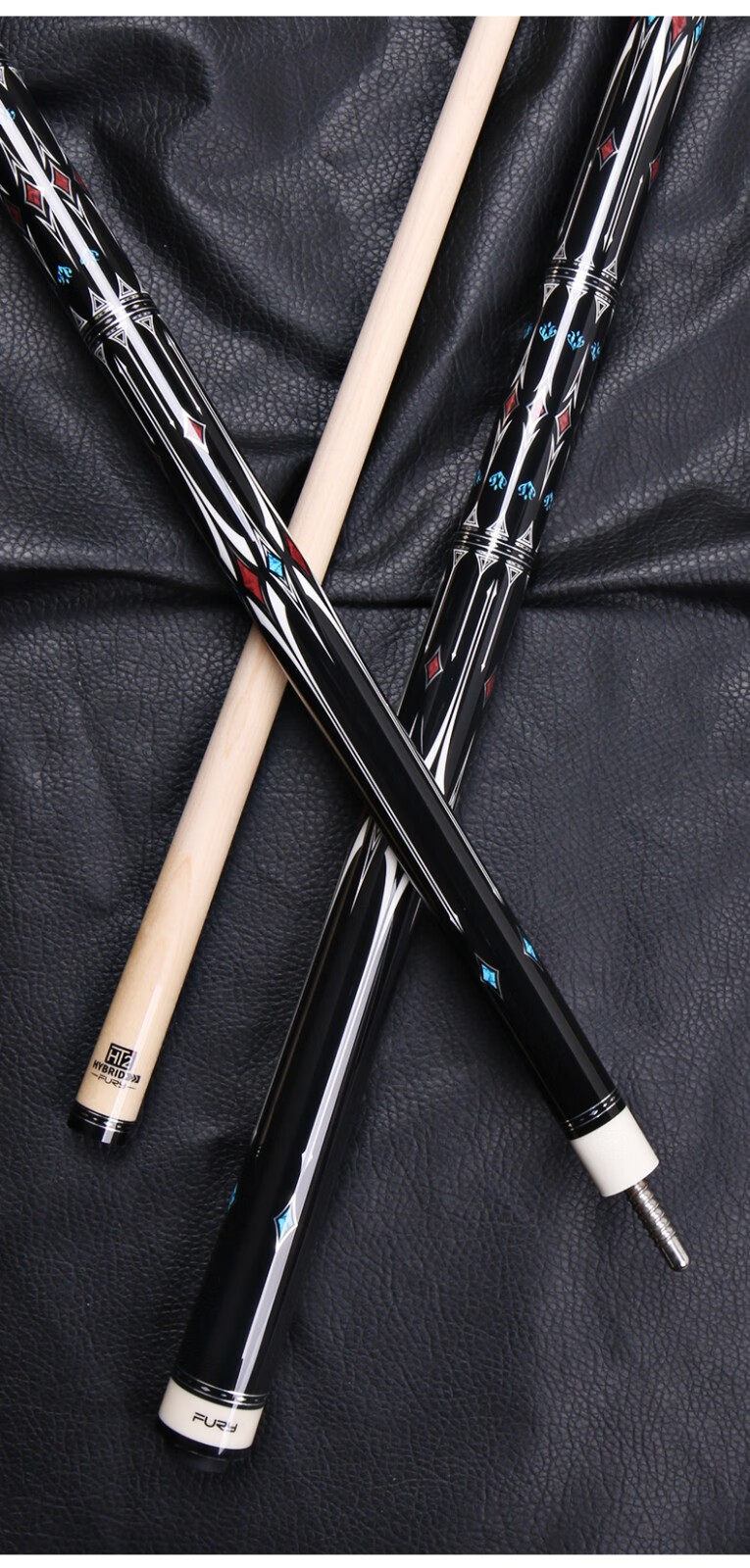 fury fury威利台球杆大头黑八九球杆星际系列at内置碳管加硬前肢 星际