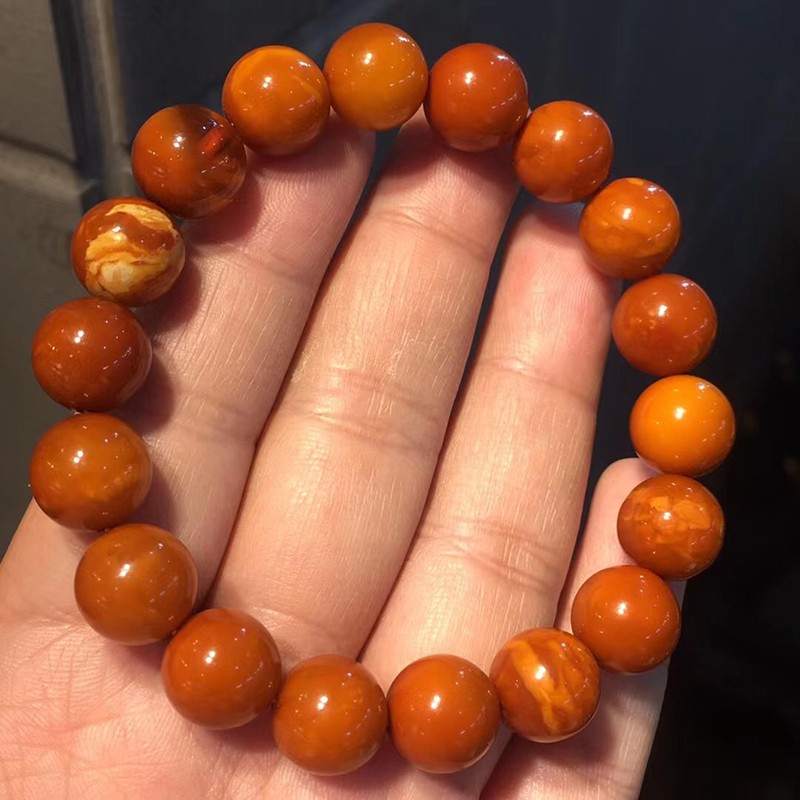 慈心缘蜜蜡回流老花蜡手串满蜜蜜蜡琥珀男女手链手串送生日礼物115mm