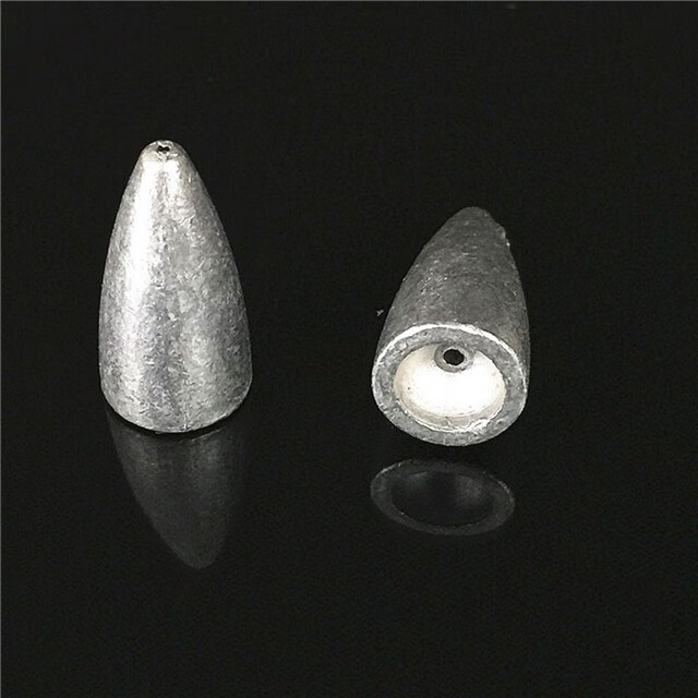 渔具锥形子弹铅坠通心铅坠35克5克7克10克14g10枚袋装