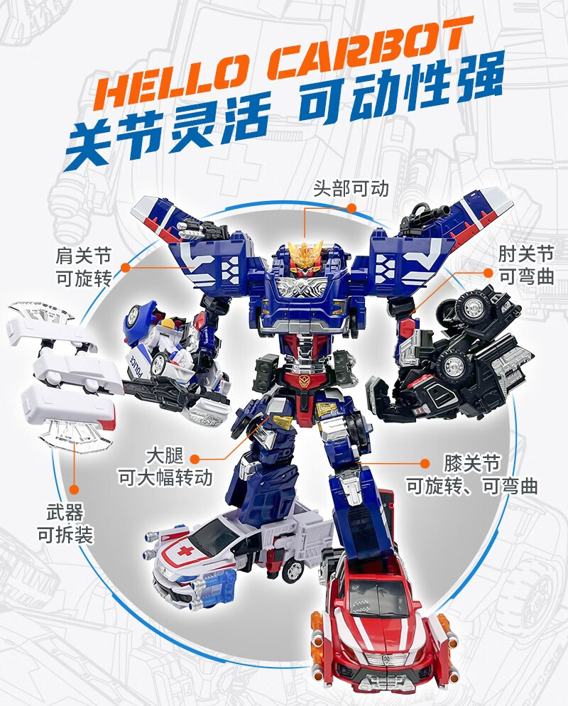 禧乐宁 咖宝车神s6之重装归来玩具儿童变形汽车机器人金刚车手阿宝咔