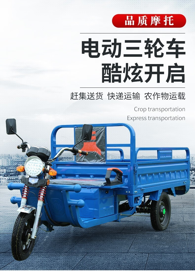国威电动三轮车货车新款农用拉货电瓶车货运三轮车家用车快递车13x09