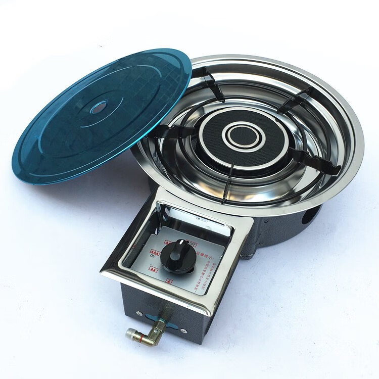 嵌入式135商用火锅店专用韩式火锅炉灶钛金燃气节能炉135带中心液化气