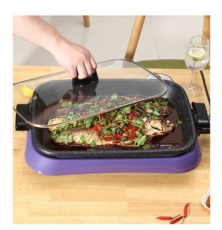 汇诺福升级版加大号纸包鱼专用锅烤鱼炉商用纸上烤鱼分离式电烤盘不粘