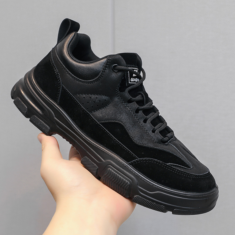 回力鞋男款春秋季运动鞋男士工作鞋黑色耐磨跑步鞋学生休闲鞋黑色38