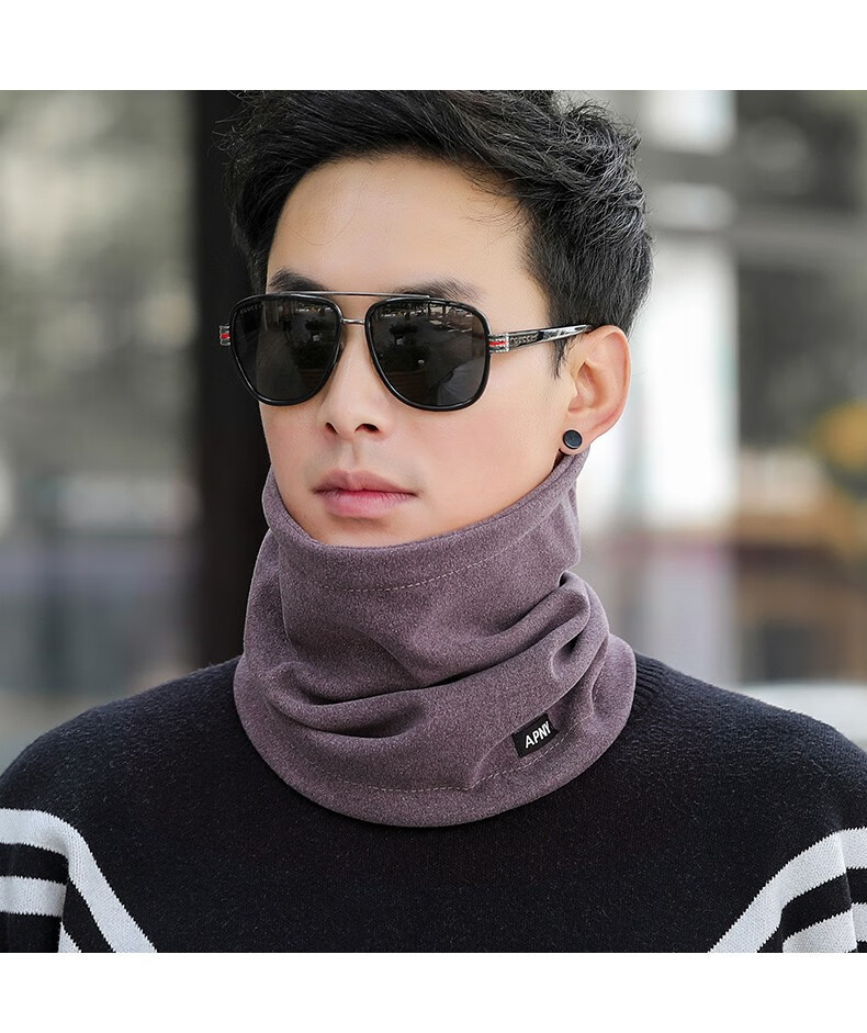 nztk围脖男冬季脖套护颈围巾男士韩版套头抓绒保暖薄防风骑行户外加厚