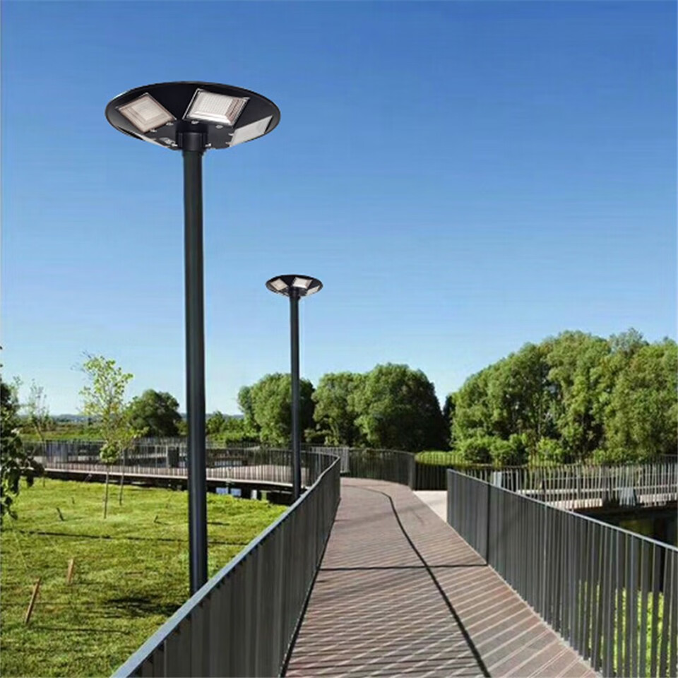 涵时尚飞碟太阳能灯五面光源园林灯ufo圆形路灯250w户外家用高杆灯