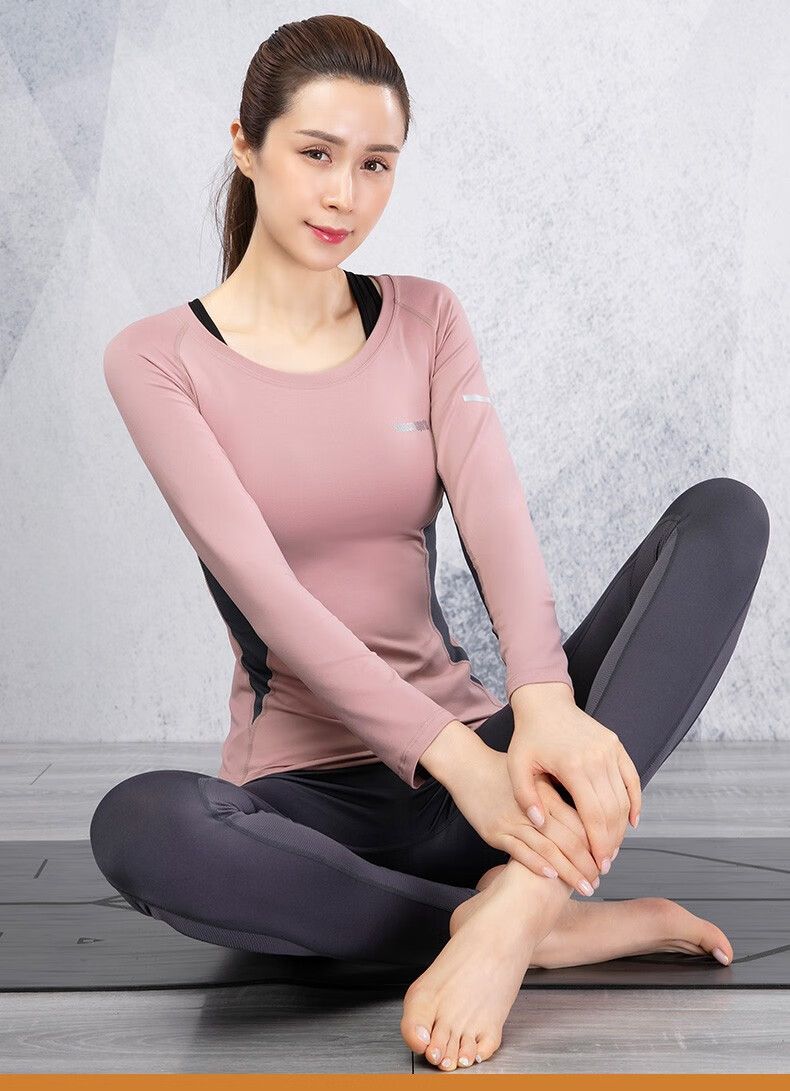 斯泊恩瑜伽服女套装春秋长袖健身服大码健身房运动套装显瘦速干衣专业