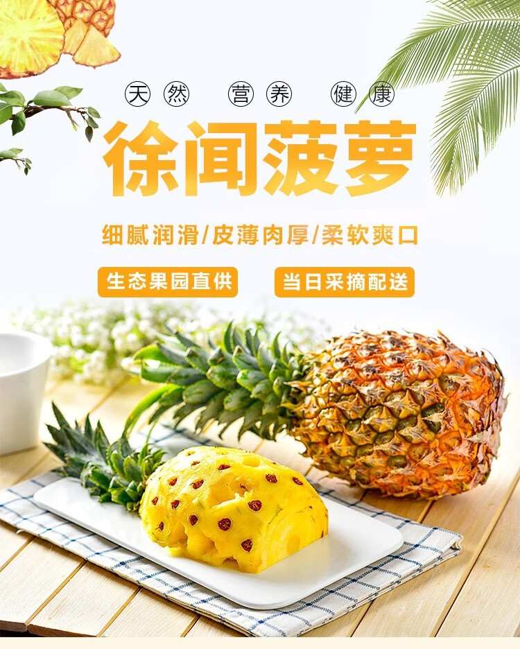 楚百力旗舰店【菠萝】广东徐闻菠萝 海南凤梨热带水果当季手撕大菠萝