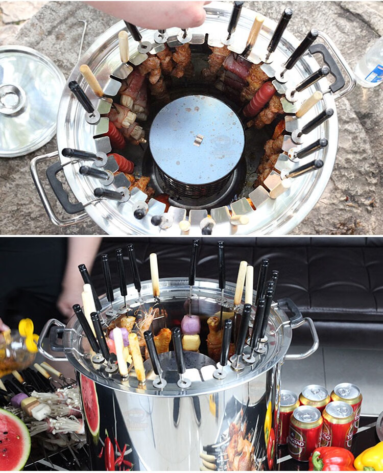 新款不锈钢吊炉无烟烧烤炉缸商用烤串焖烤肉炉烤鸡鸭鹅烤羊腿吊挂烤炉