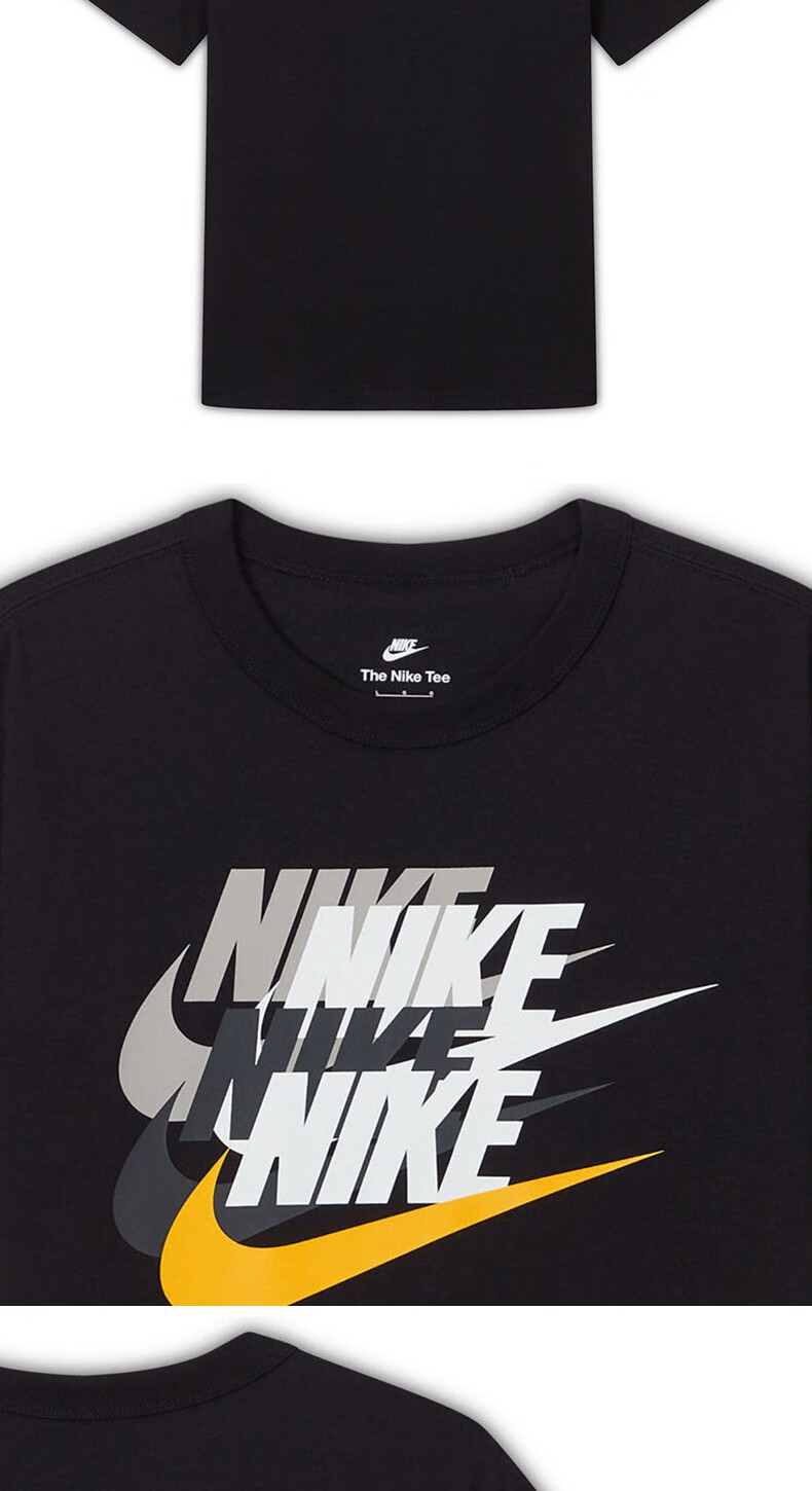 nike耐克短袖男2022夏季新款运动休闲四勾印花圆领半袖纯棉t恤dv3317