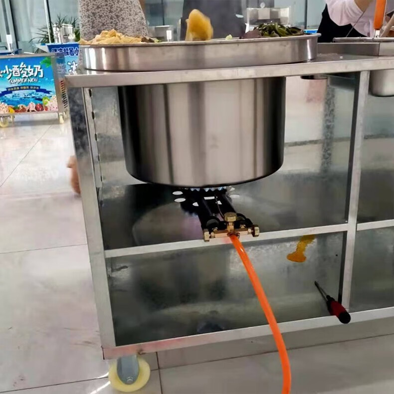 港式喷泉牛杂车摆摊牛杂锅多功能移动燃气网红地摊商用50型牛杂车燃气