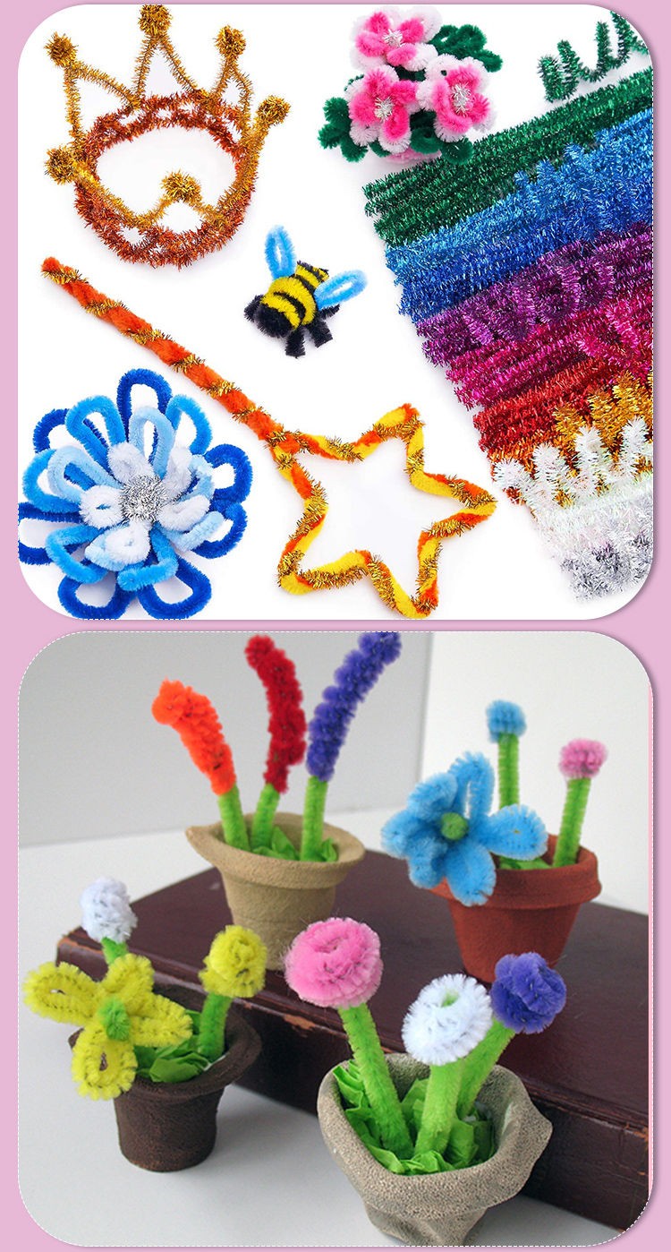 林中鸟20色混装200根毛根扭扭棒彩色毛条百变扭扭棒毛根条儿童手工diy