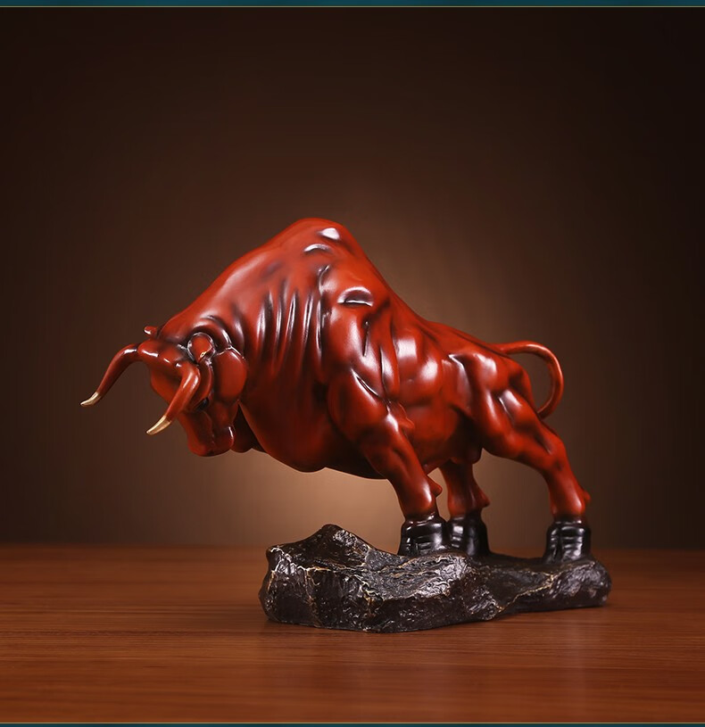 杨氏六喜铜牛摆件牛气冲天招财牛开拓牛家居装饰品摆设开业礼品办公室